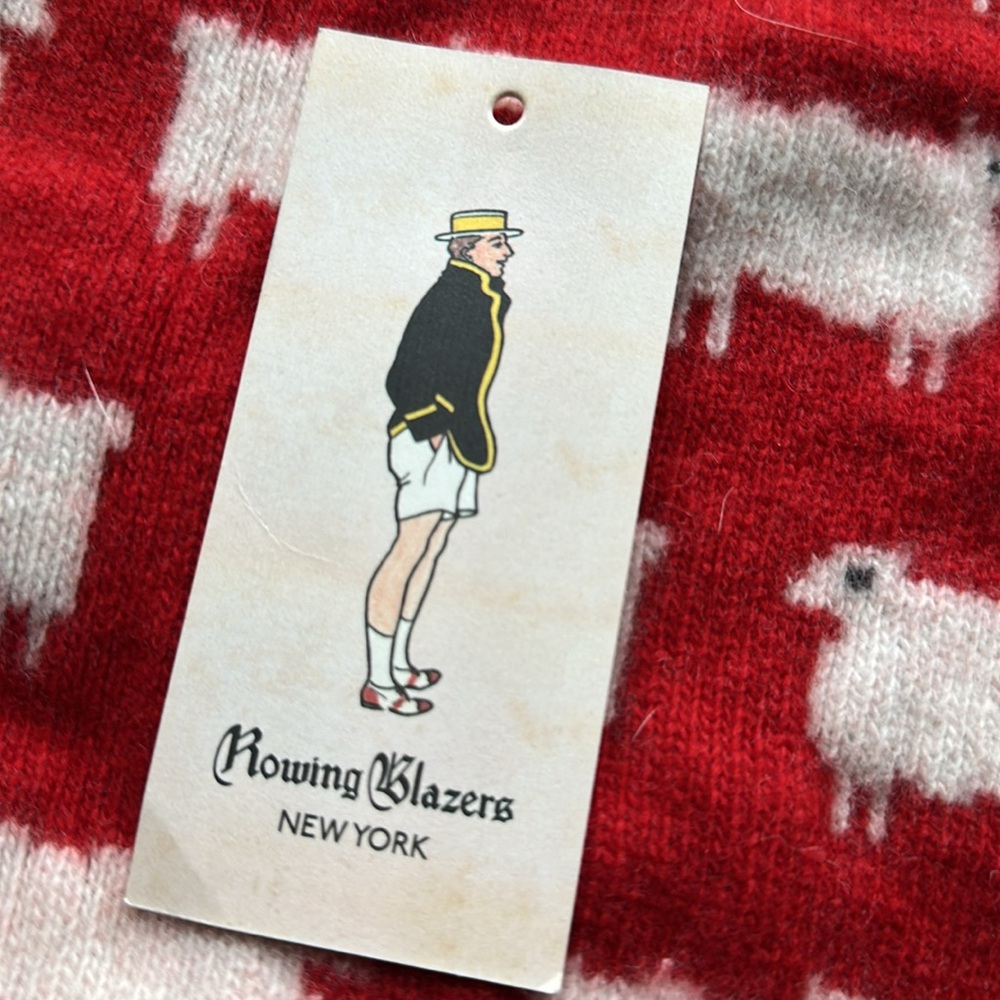 Rowing Blazers Warm & Wonderful Red 100% Wool Diana Fitted Sheep Sweater XL - Picture 4 of 13